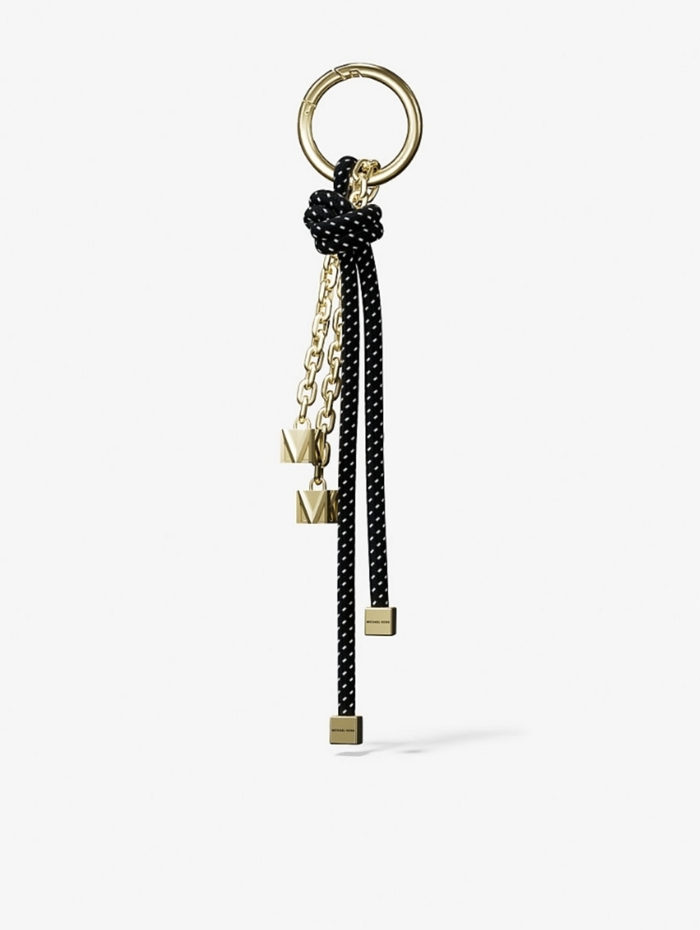 MICHAEL Michael Kors Gold-tone & Speckled Logo Cord Bag Charm In Gift Box